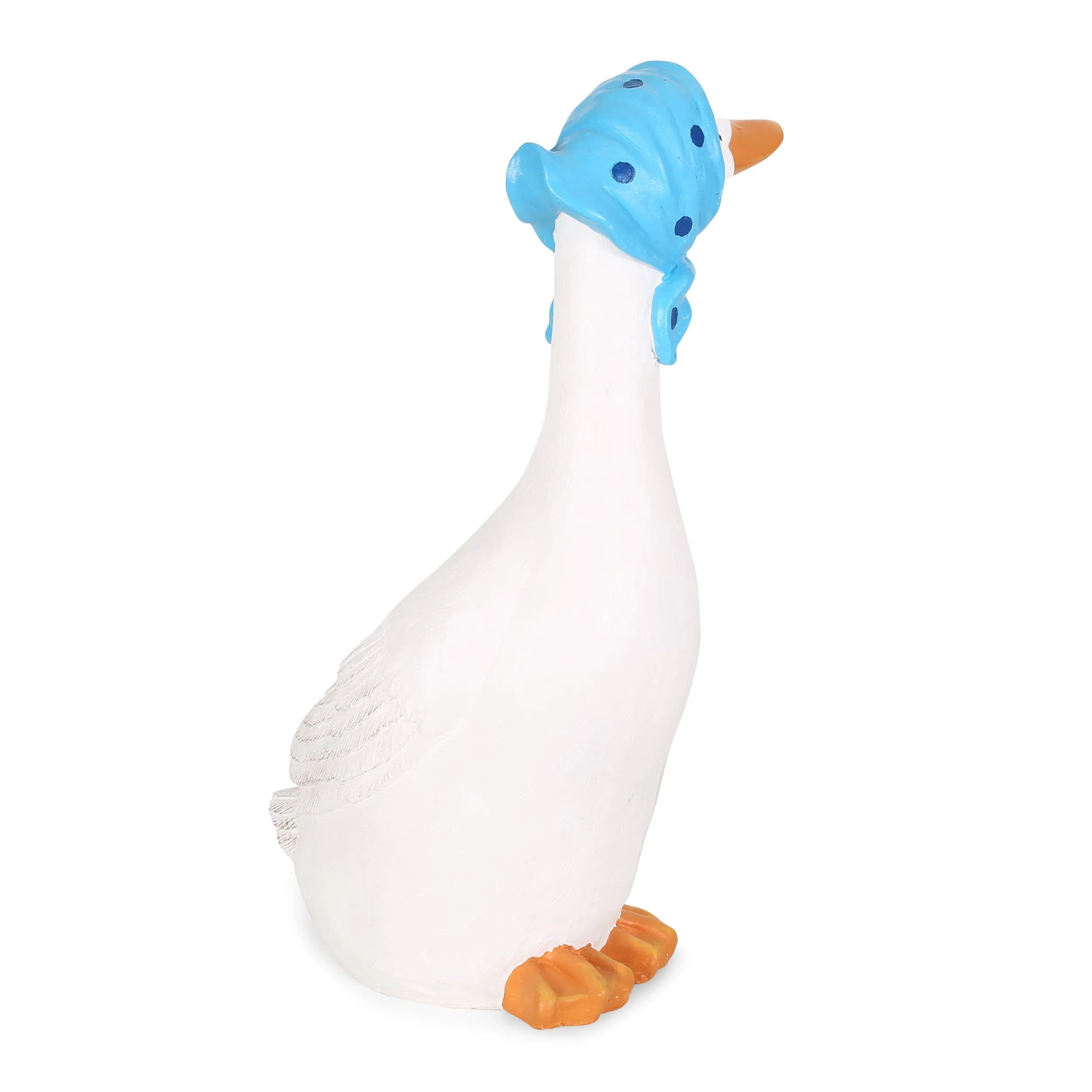 Outdoor Goose Garden Statue, White and Blue - NH979413 patio chairs, outdoor seating
