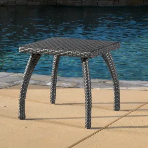 Outdoor Grey Wicker Side Table - NH827692 patio chairs, outdoor seating