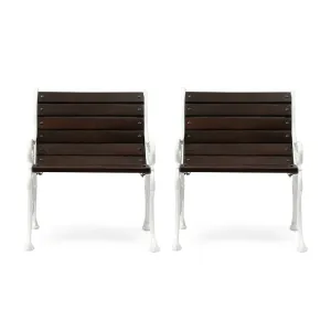 Outdoor Handcrafted Mango Wood Chair, Set of 2, Rustic Brown and White - NH571513 patio chairs, outdoor seating