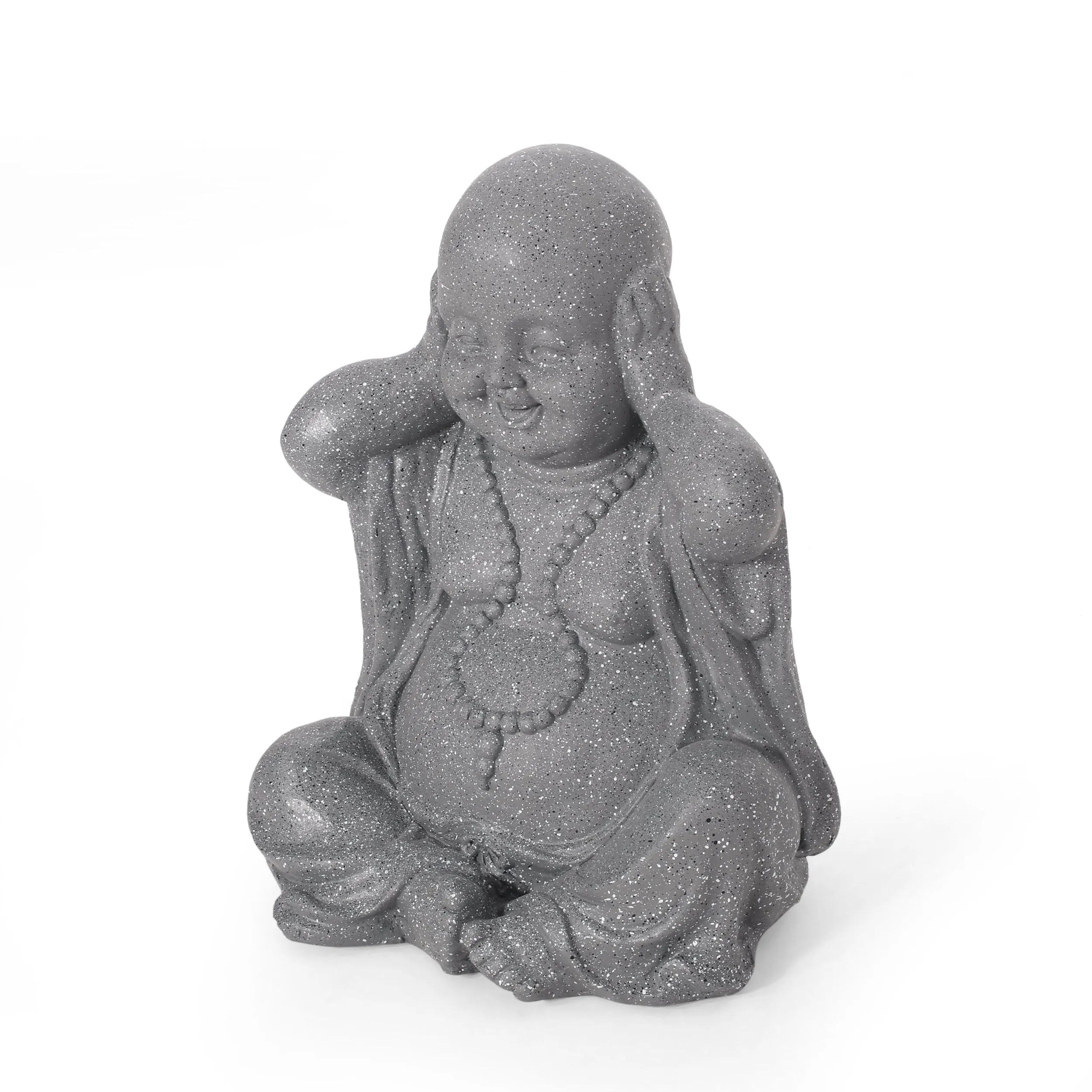 Outdoor Hear No Evil Monk Garden Statue, Stone Gray - NH363413 patio chairs, outdoor seating
