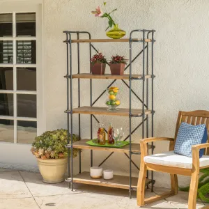 Outdoor Industrial 5 Shelf Firwood Bookcase - NH830992 patio chairs, outdoor seating
