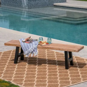 Outdoor Light Weight Concrete Dining Bench - NH187303 patio chairs, outdoor seating