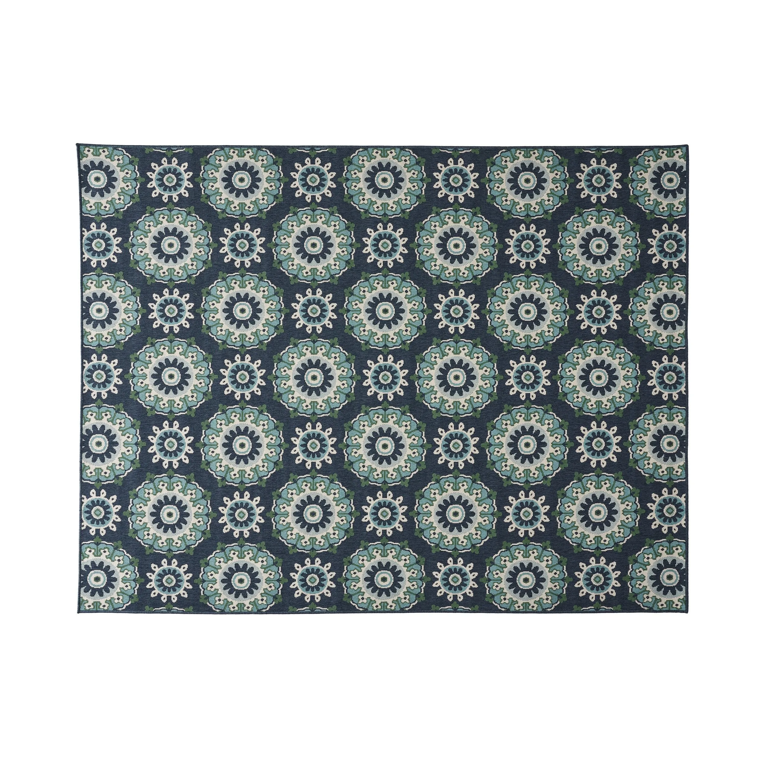 Outdoor Medallion Area Rug, Navy and Green - NH765803 patio chairs, outdoor seating