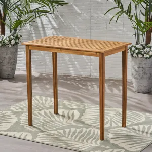 Outdoor Minimalist Acacia Wood Rectangle Bar Table - NH310903 patio chairs, outdoor seating