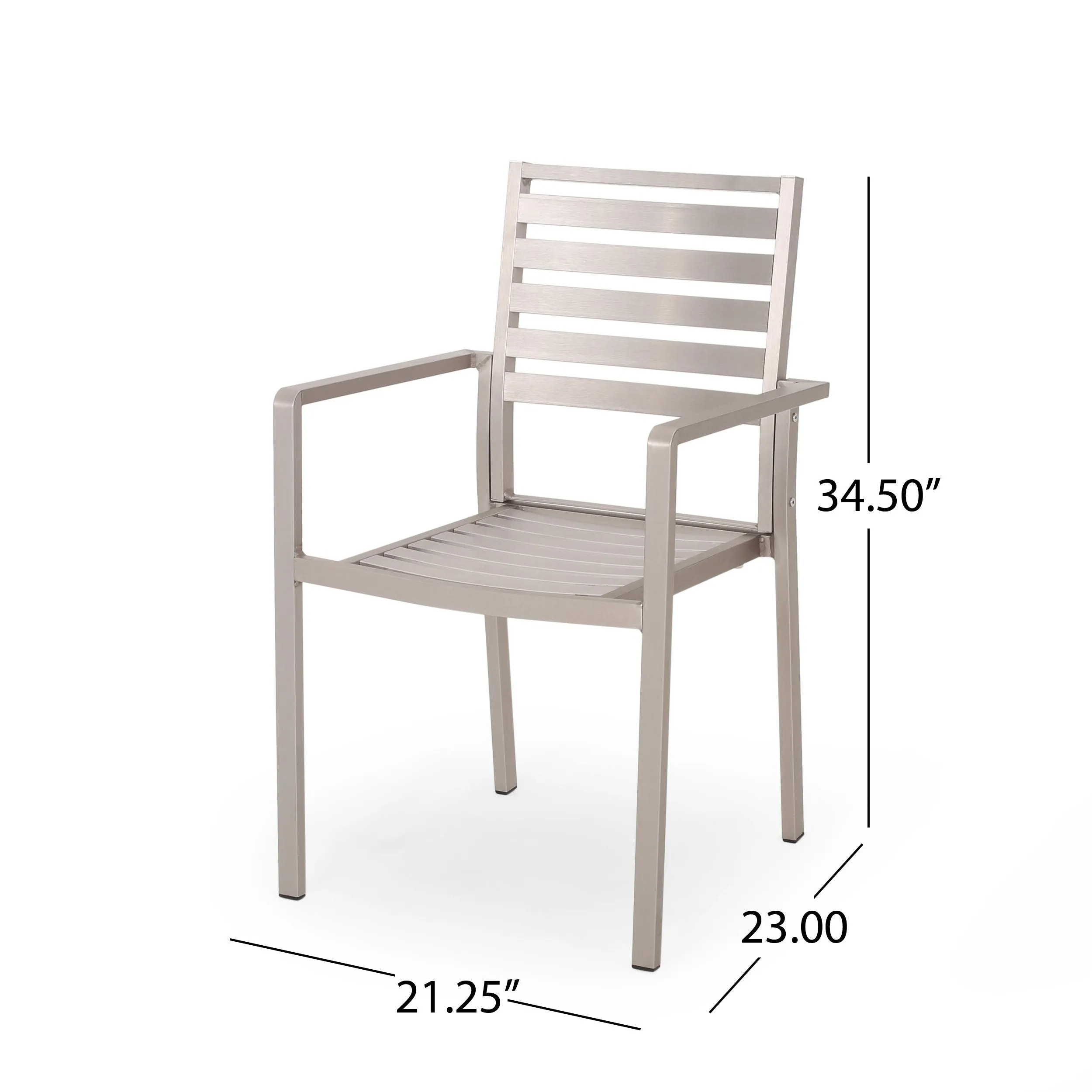 Outdoor Modern 4 Seater Aluminum Dining Set with Tempered Glass Table Top - NH668013