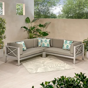 Outdoor Modern 5 Seater V-Shaped Sectional Sofa Set - NH207113 patio chairs, outdoor seating