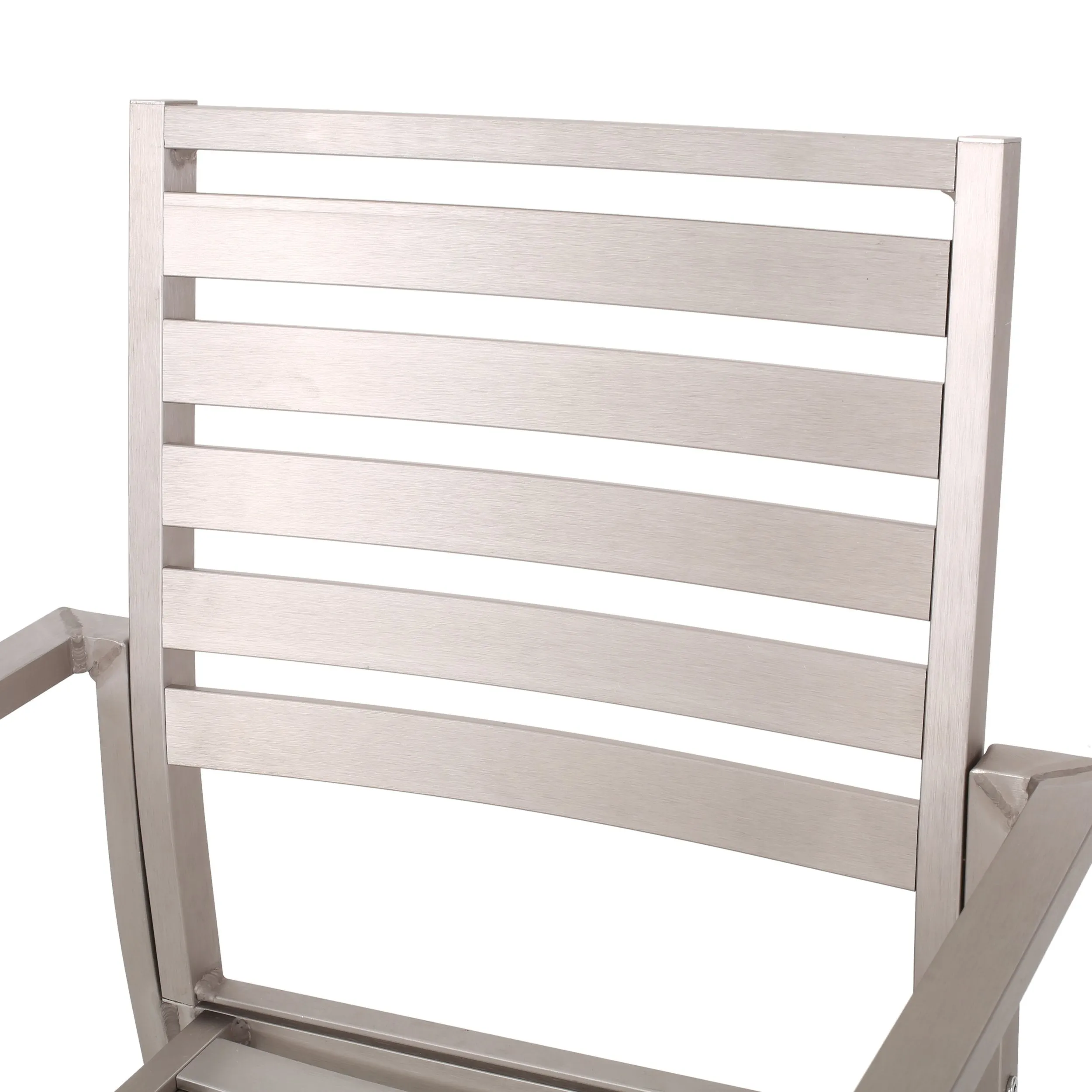 Outdoor Modern 6 Seater Aluminum Dining Set with Faux Wood Table Top - NH468013