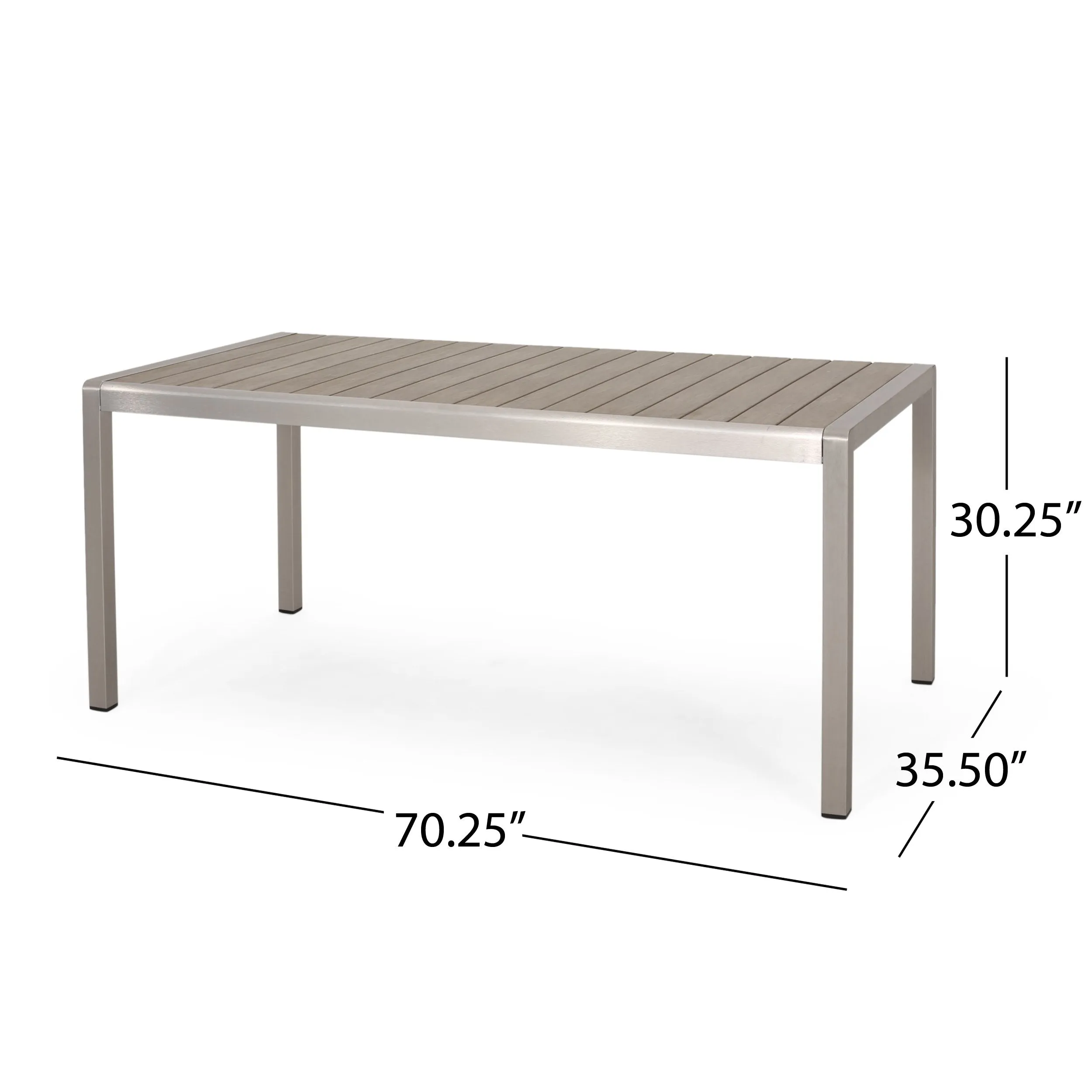 Outdoor Modern Aluminum 6 Seater Dining Set with Dining Bench - NH559013