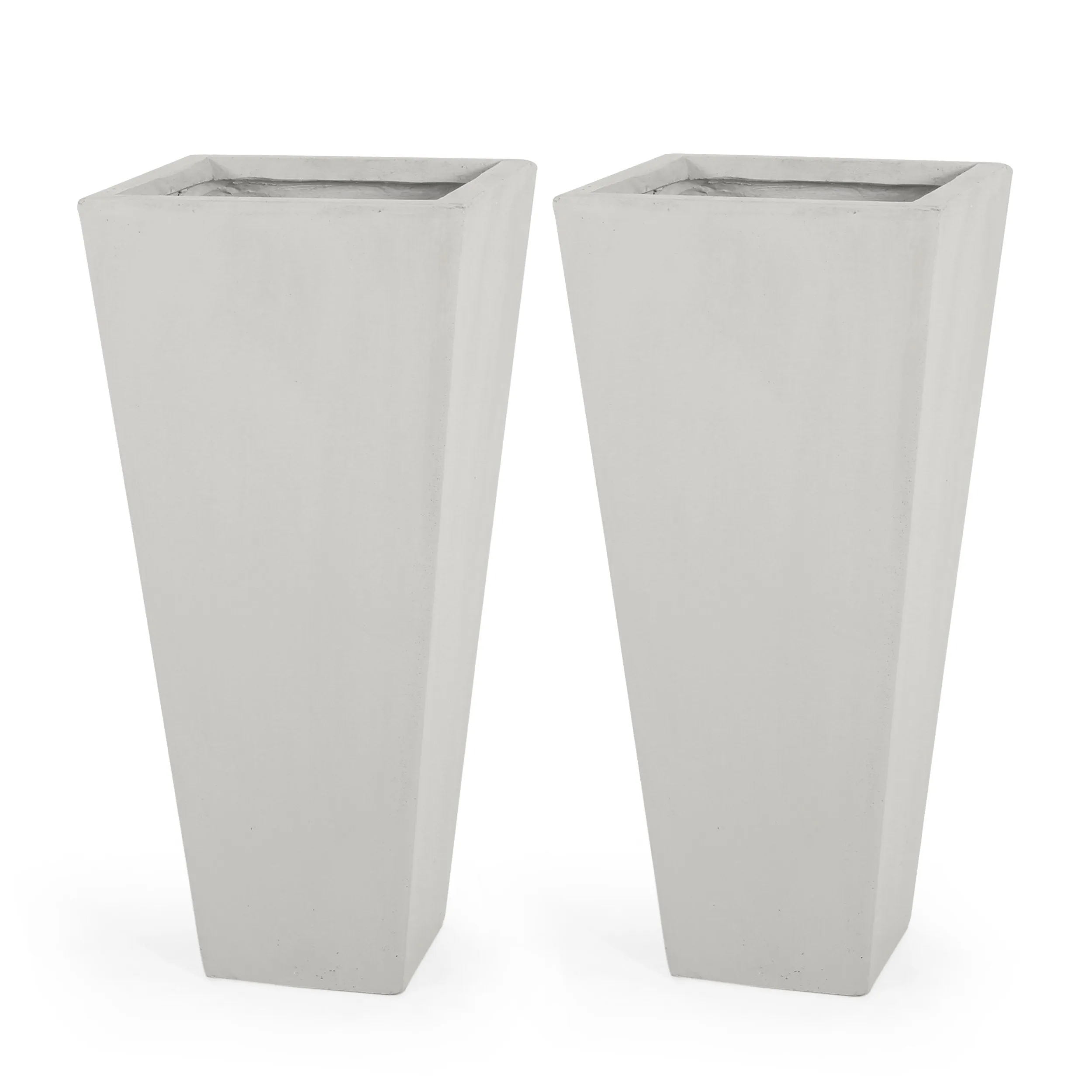 Outdoor Modern Cast Stone Planters (Set of 2) - NH147413