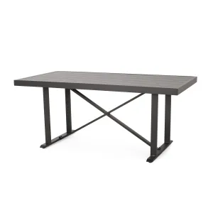 Outdoor Modern Industrial Aluminum Dining Table - NH205313 patio chairs, outdoor seating