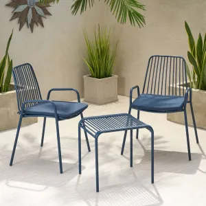 Outdoor Modern Iron 2 Seater Chat Set with Cushions - NH537013 patio chairs, outdoor seating