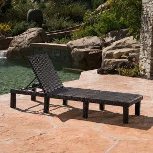 Outdoor Multi-brown Wicker Chaise Lounge without Cushion - NH648303 patio chairs, outdoor seating
