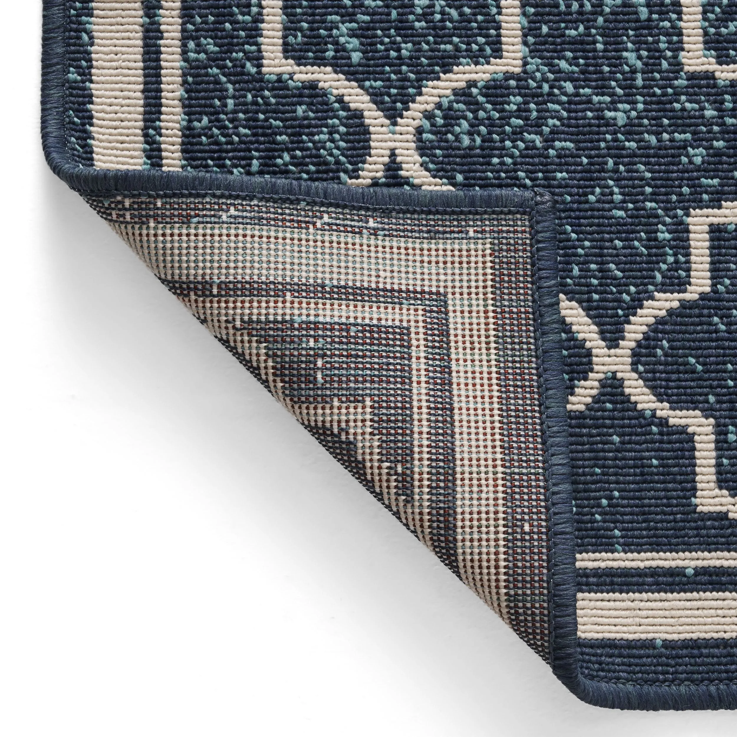 Outdoor Ombre Area Rug, Blue and Ivory - NH375803