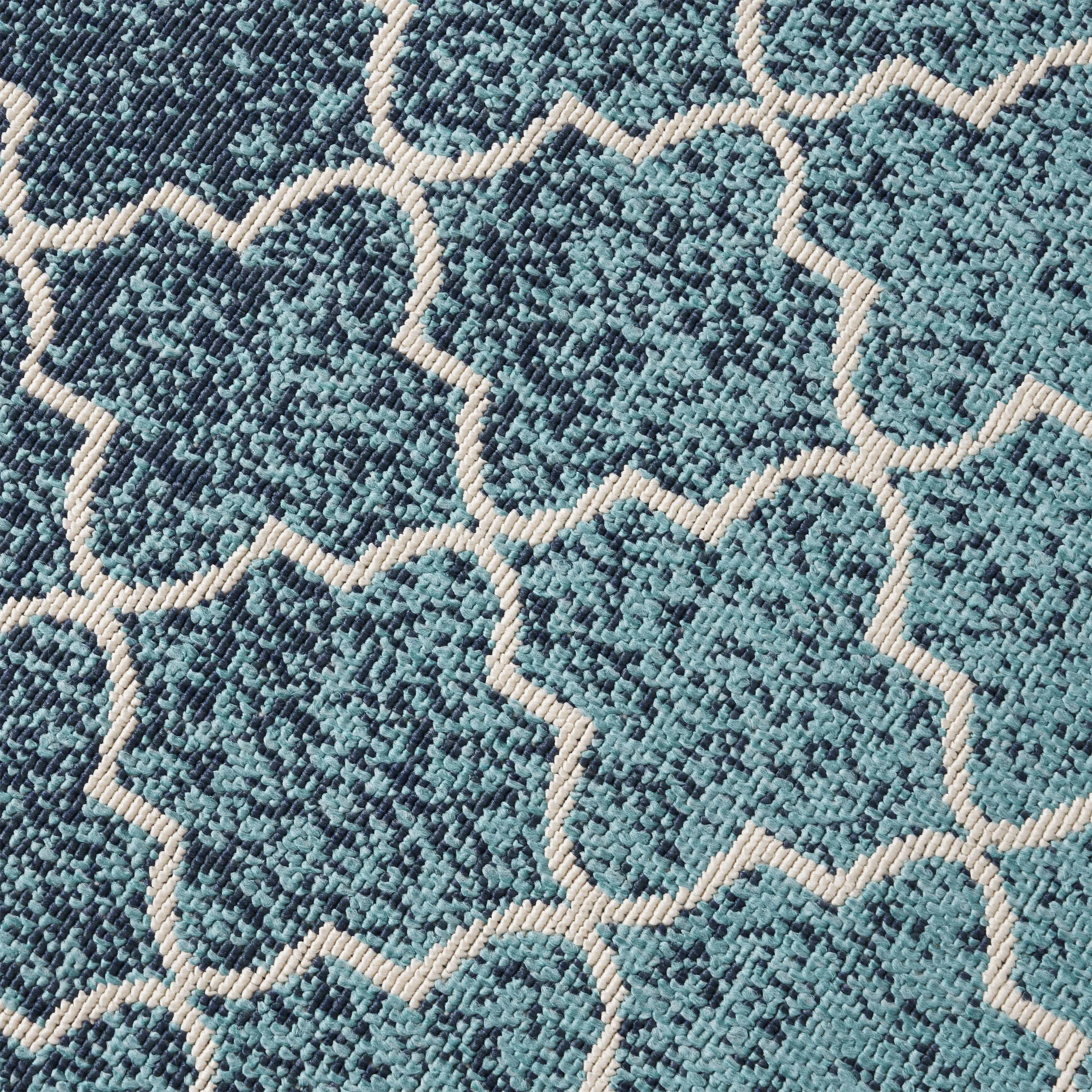 Outdoor Ombre Area Rug, Blue and Ivory - NH375803