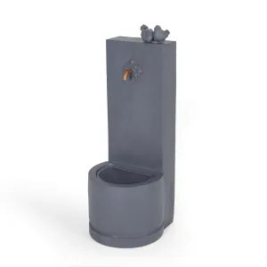 Outdoor Single Spout Bird Fountain, Gray - NH257413 patio chairs, outdoor seating