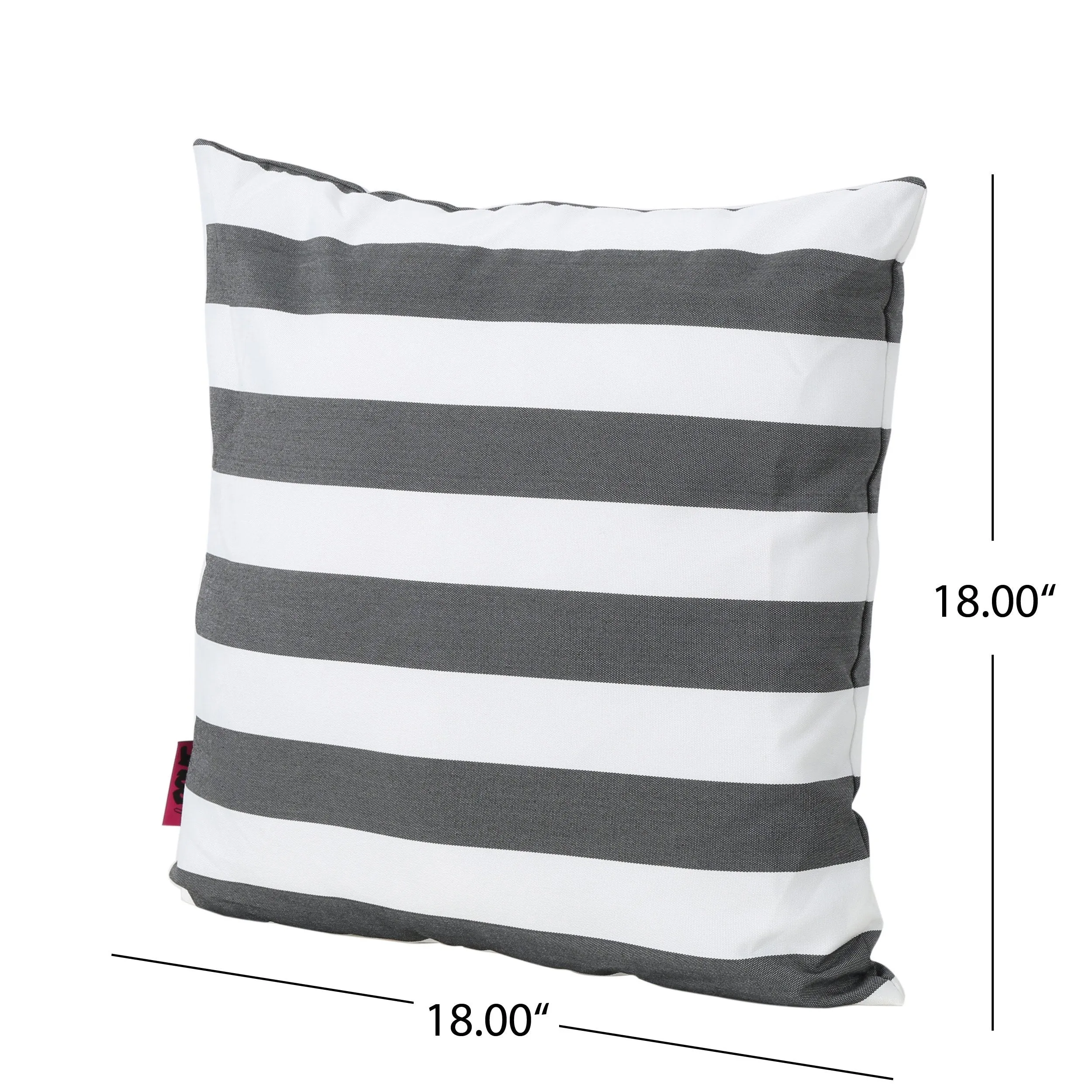 Outdoor Striped Water Resistant Square Throw Pillows - Set of 4 - NH599203