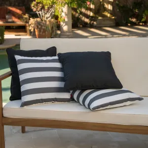 Outdoor Striped Water Resistant Square Throw Pillows - Set of 4 - NH599203 patio chairs, outdoor seating