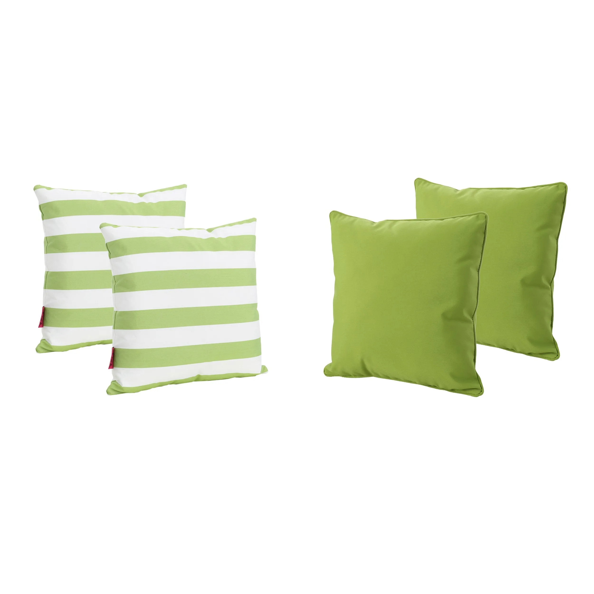 Outdoor Striped Water Resistant Square Throw Pillows - Set of 4 - NH599203
