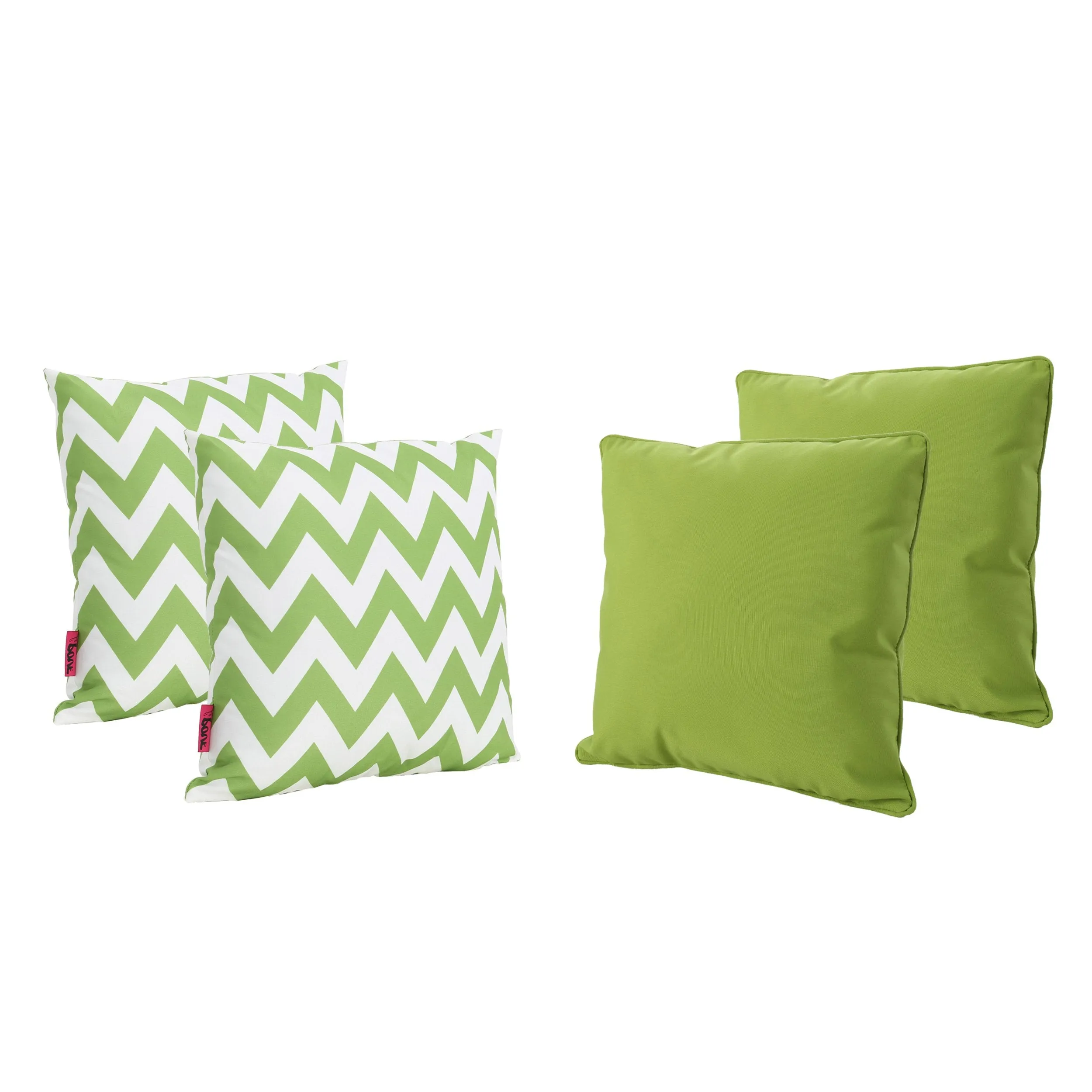 Outdoor Striped Water Resistant Square Throw Pillows - Set of 4 - NH599203