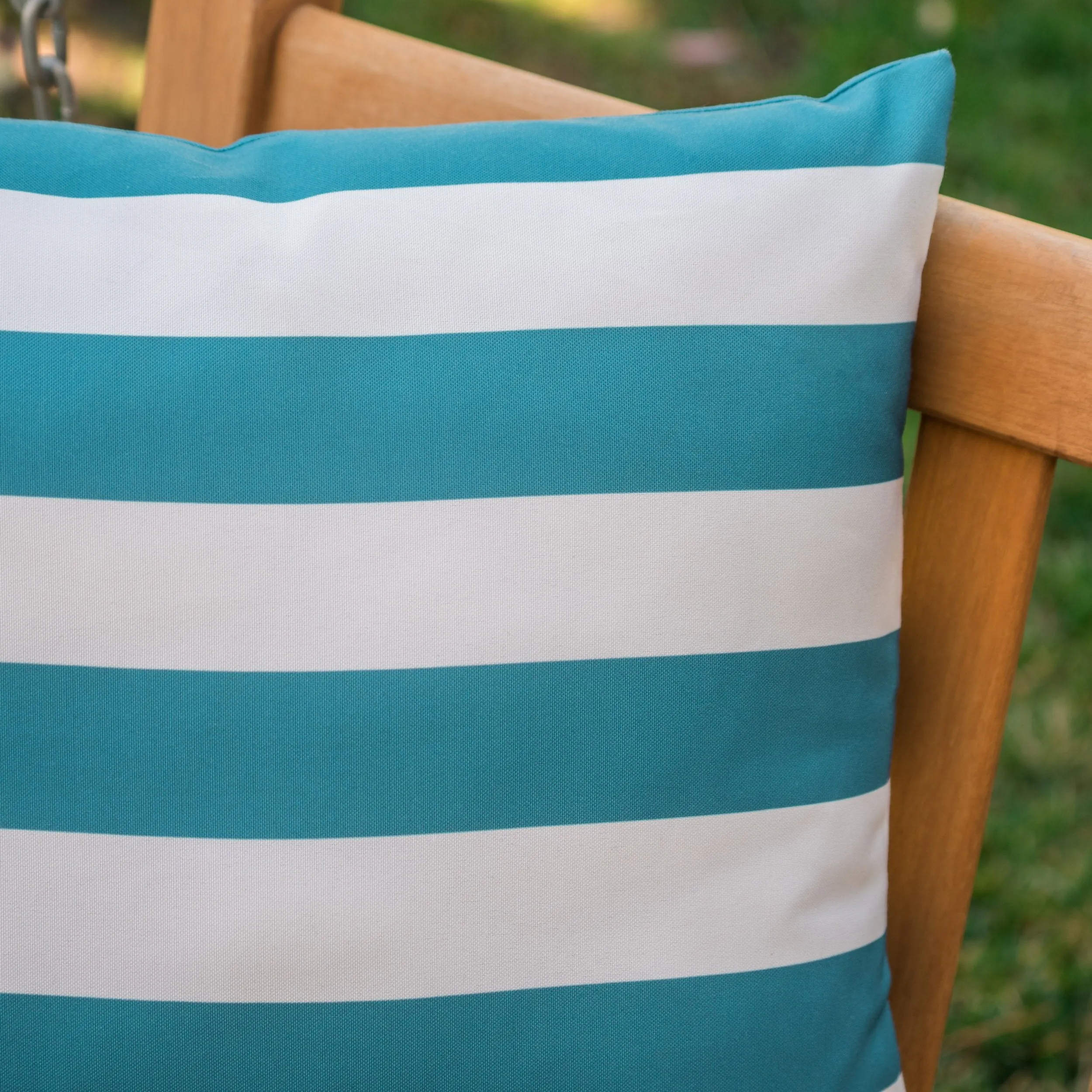 Outdoor Striped Water Resistant Square Throw Pillows - Set of 4 - NH599203