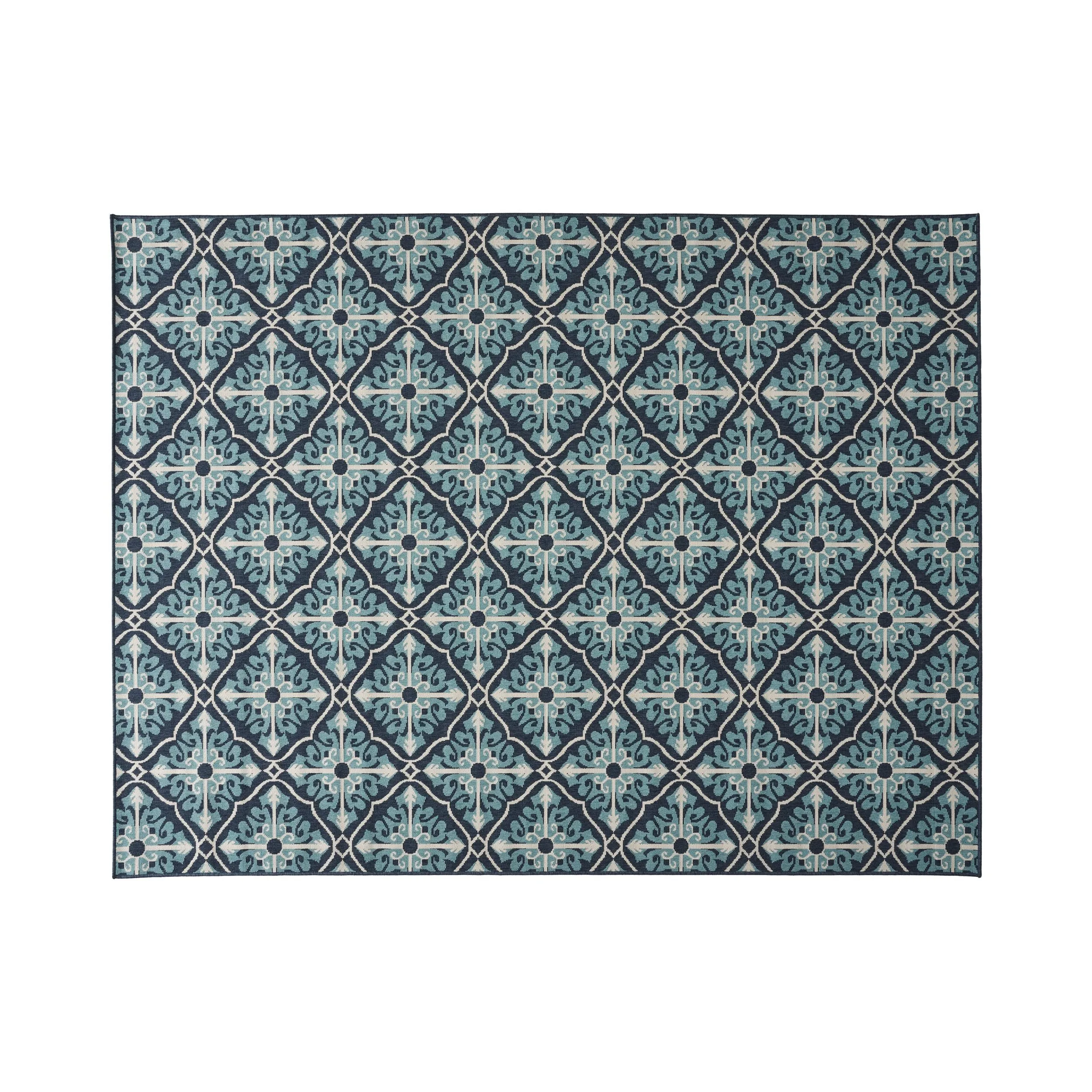 Outdoor Trellis Area Rug, Navy and Blue - NH095803 patio chairs, outdoor seating