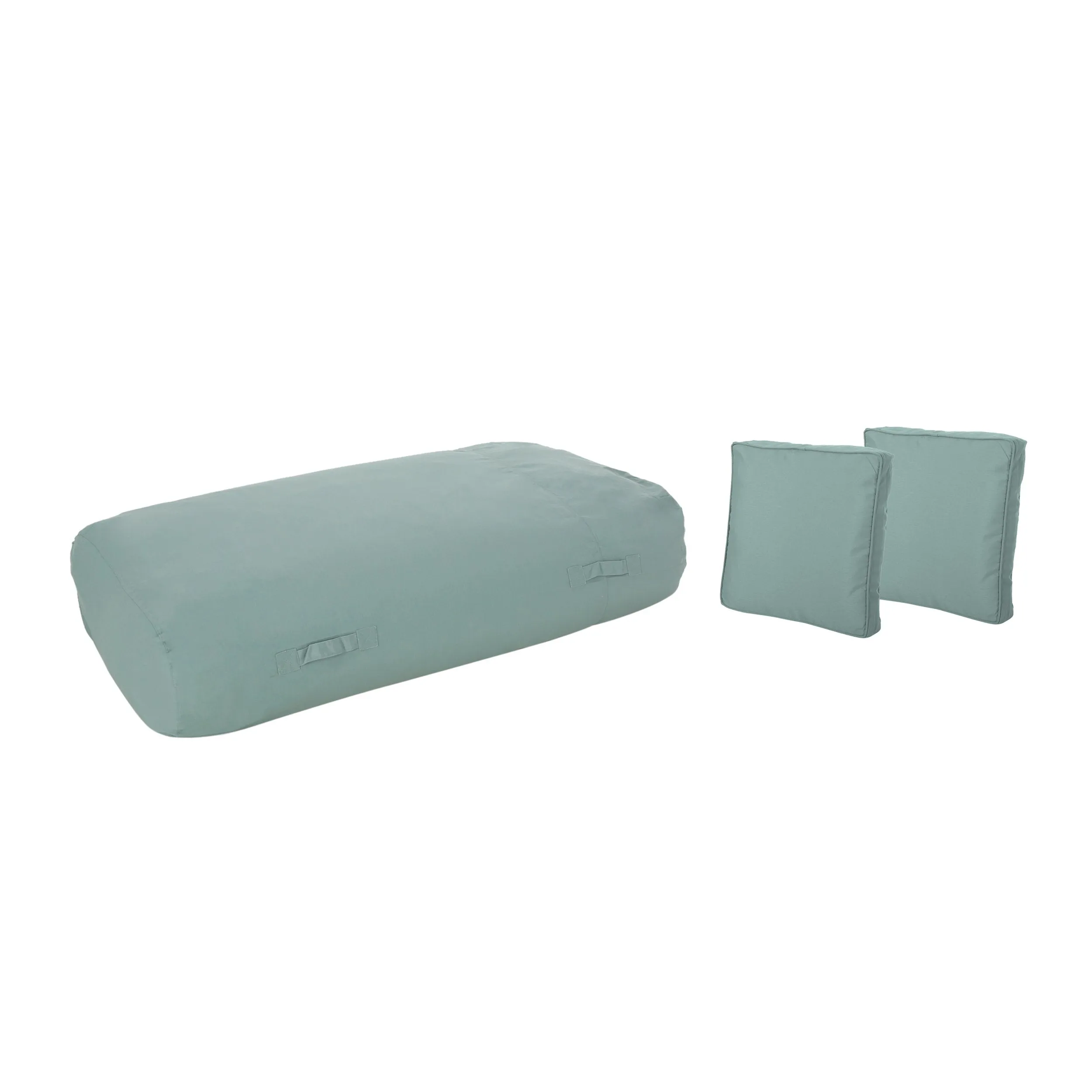 Outdoor Water Resistant 6X3 Lounger Bean Bag and 18" Throw Pillows Set - NH250803 patio chairs, outdoor seating