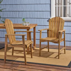 Outdoor Weather Resistant Acacia Wood Adirondack Dining Chairs (Set of 2) - NH989803 patio chairs, outdoor seating
