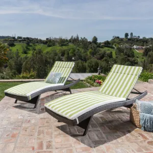 Outdoor Wicker Lounge with Water Resistant Cushion (Set of 2) - NH280003 patio chairs, outdoor seating