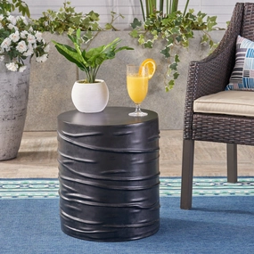 Outdoor 16-inch Light-Weight Concrete Side Table - NH388403 patio chairs, outdoor seating