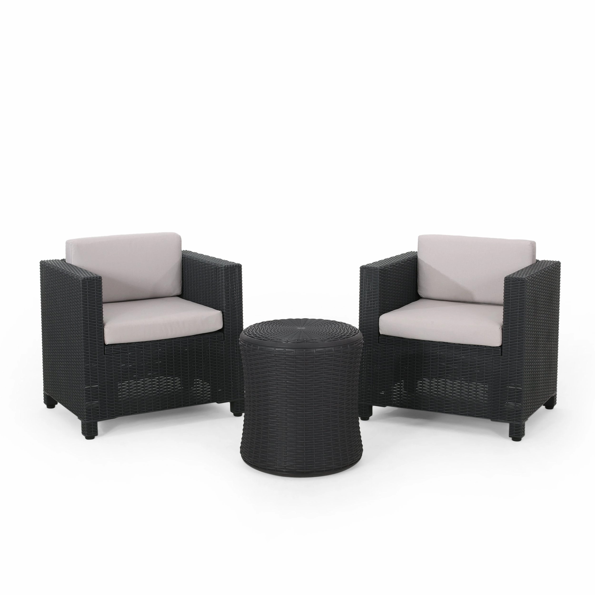Outdoor 2 Seater Faux Wicker Chat Set with Cushions - NH399213 patio chairs, outdoor seating