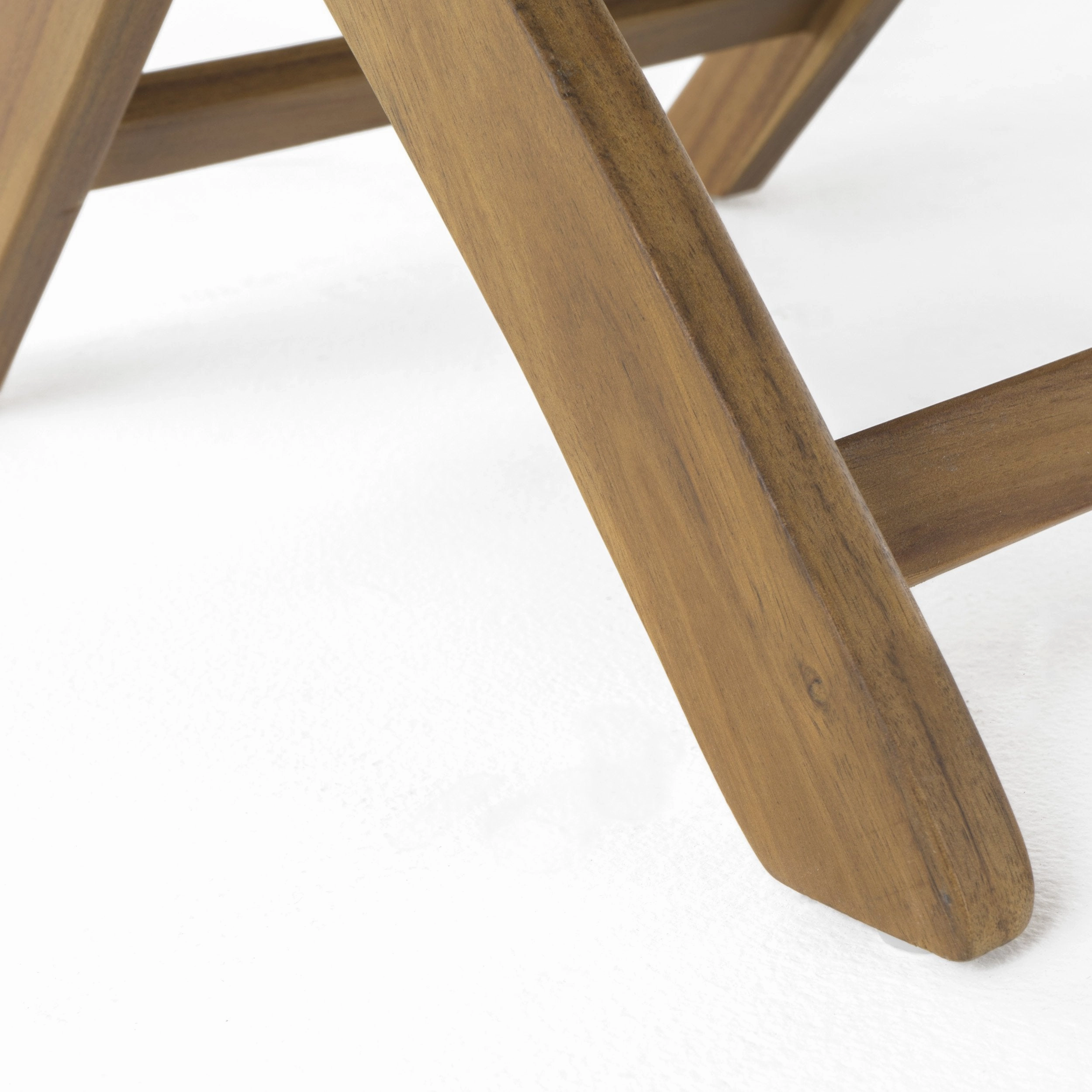 Outdoor 2 Seater Half-Round Acacia Wood Bistro Table Set with Folding Chairs - NH818903
