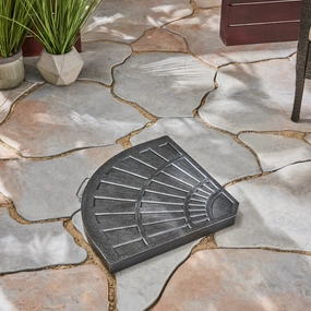 Outdoor 30lb Fan-Shaped Resin Umbrella Base, Brushed Black - NH866403 patio chairs, outdoor seating