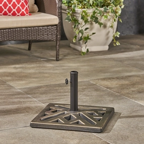 Outdoor 31lb Concrete Circular Umbrella Base, Bronze - NH766403 patio chairs, outdoor seating