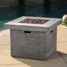 Outdoor 32-inch Square Liquid Propane Fire Pit with Lava Rocks - NH585692 patio chairs, outdoor seating