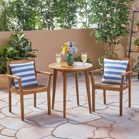 Outdoor 3 Piece Acacia Wood Bistro Set - NH572503 patio chairs, outdoor seating
