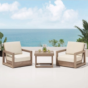 Outdoor 3 Piece Acacia Wood Chat Set - NH039213 patio chairs, outdoor seating