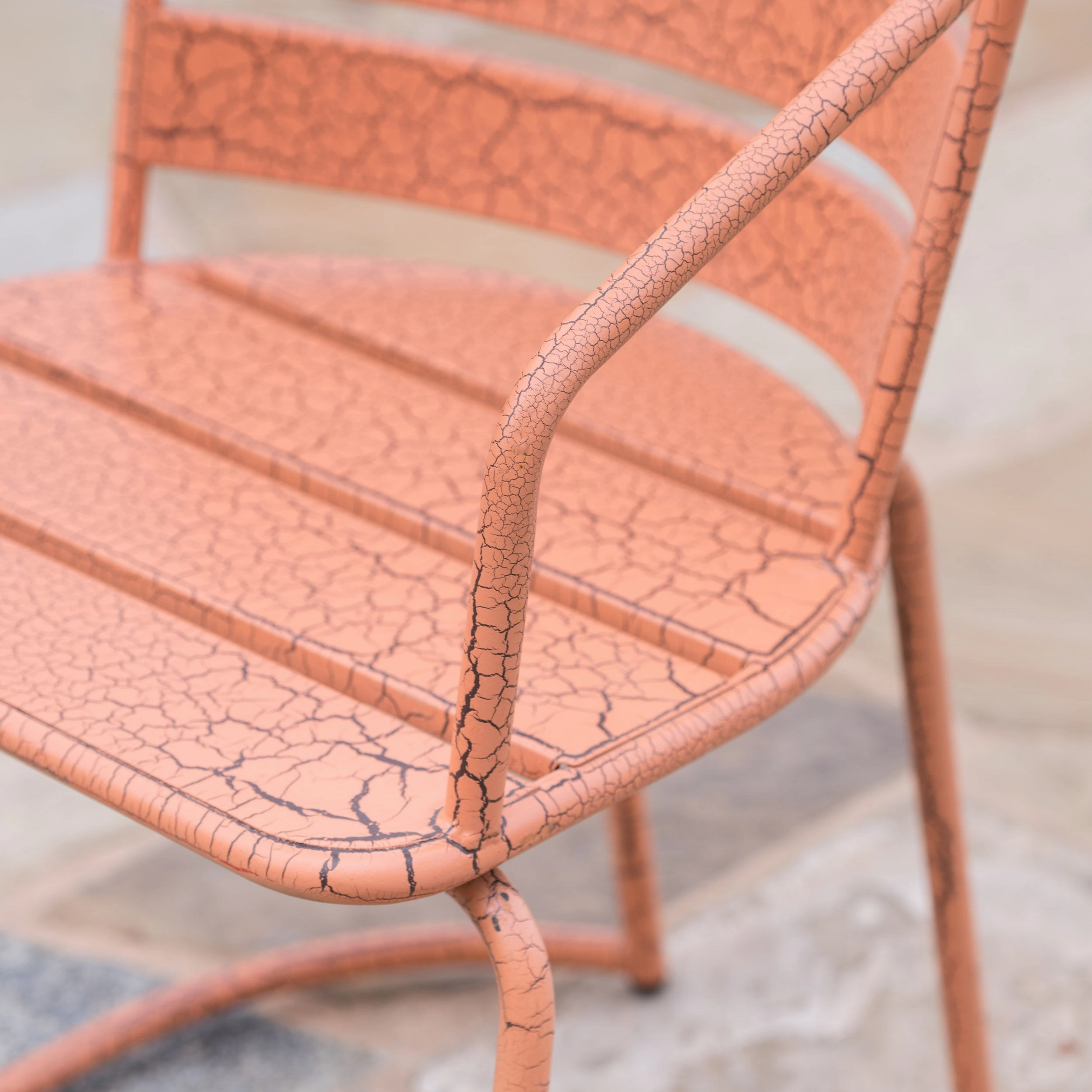 Outdoor 3 Piece Crackle Finished Iron Bistro Set - NH953303