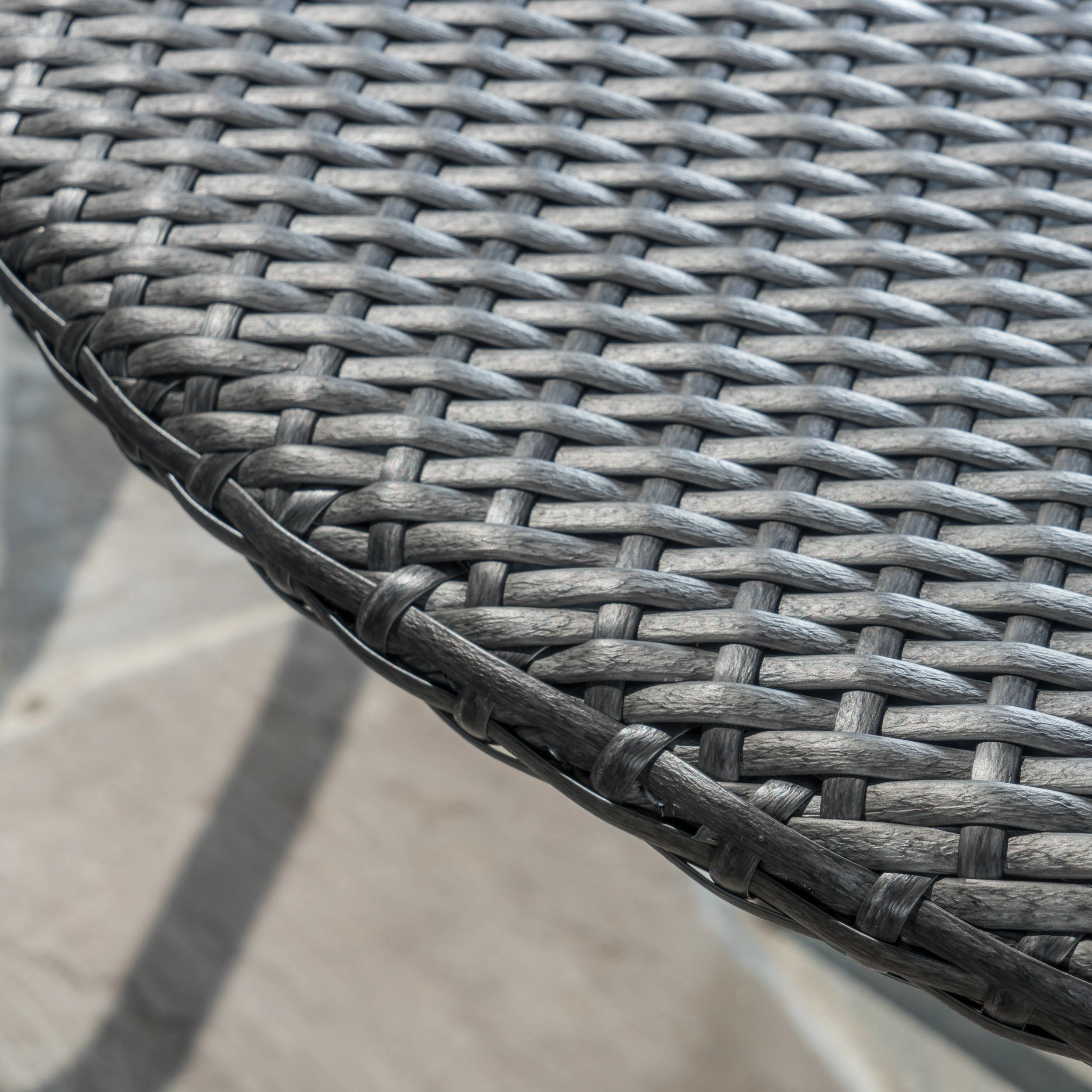 Outdoor 3 Piece Grey Wicker Dining Set with Cushions - NH002003