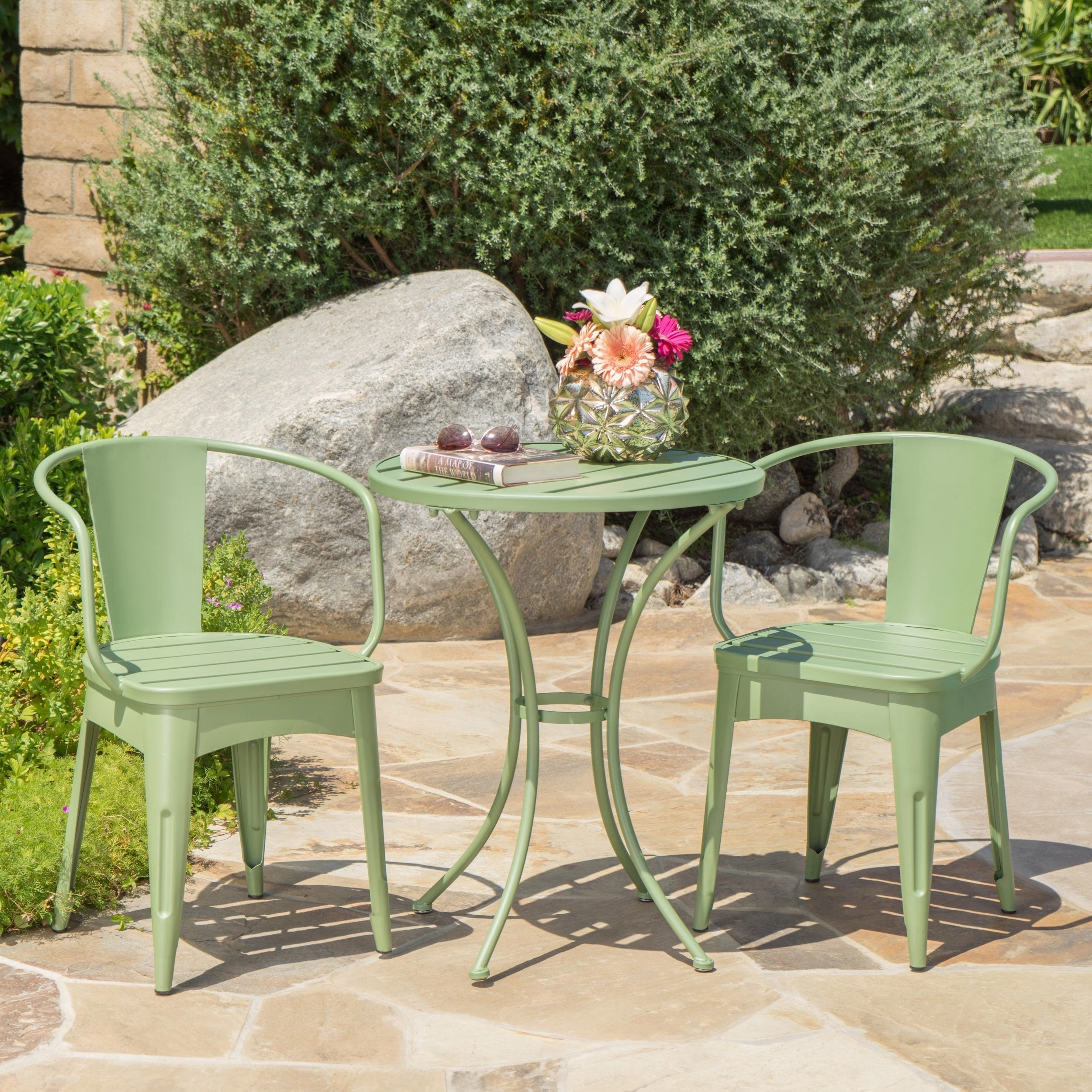 Outdoor 3 Piece Iron Bistro Set - NH350103 patio chairs, outdoor seating