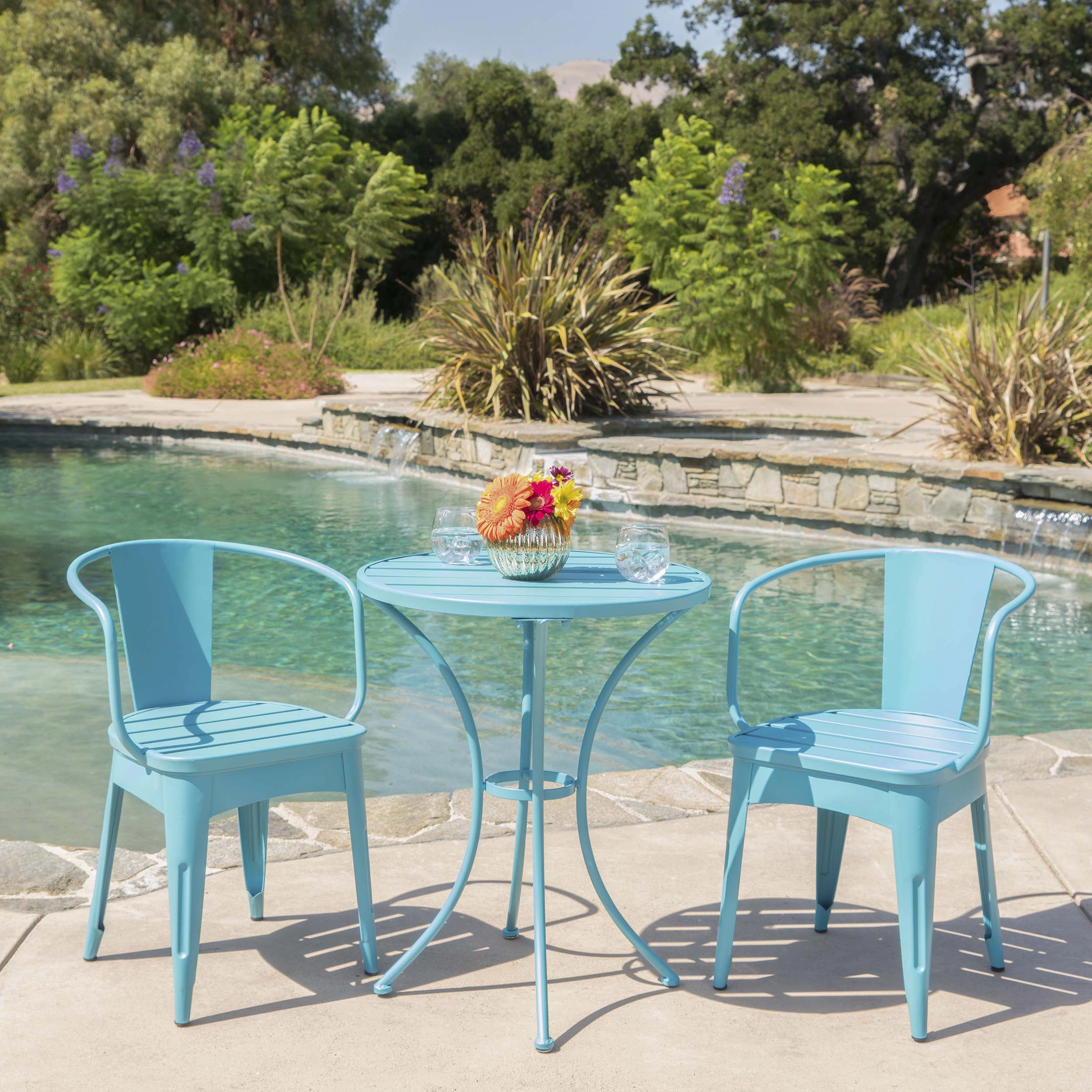 Outdoor 3 Piece Iron Bistro Set - NH350103