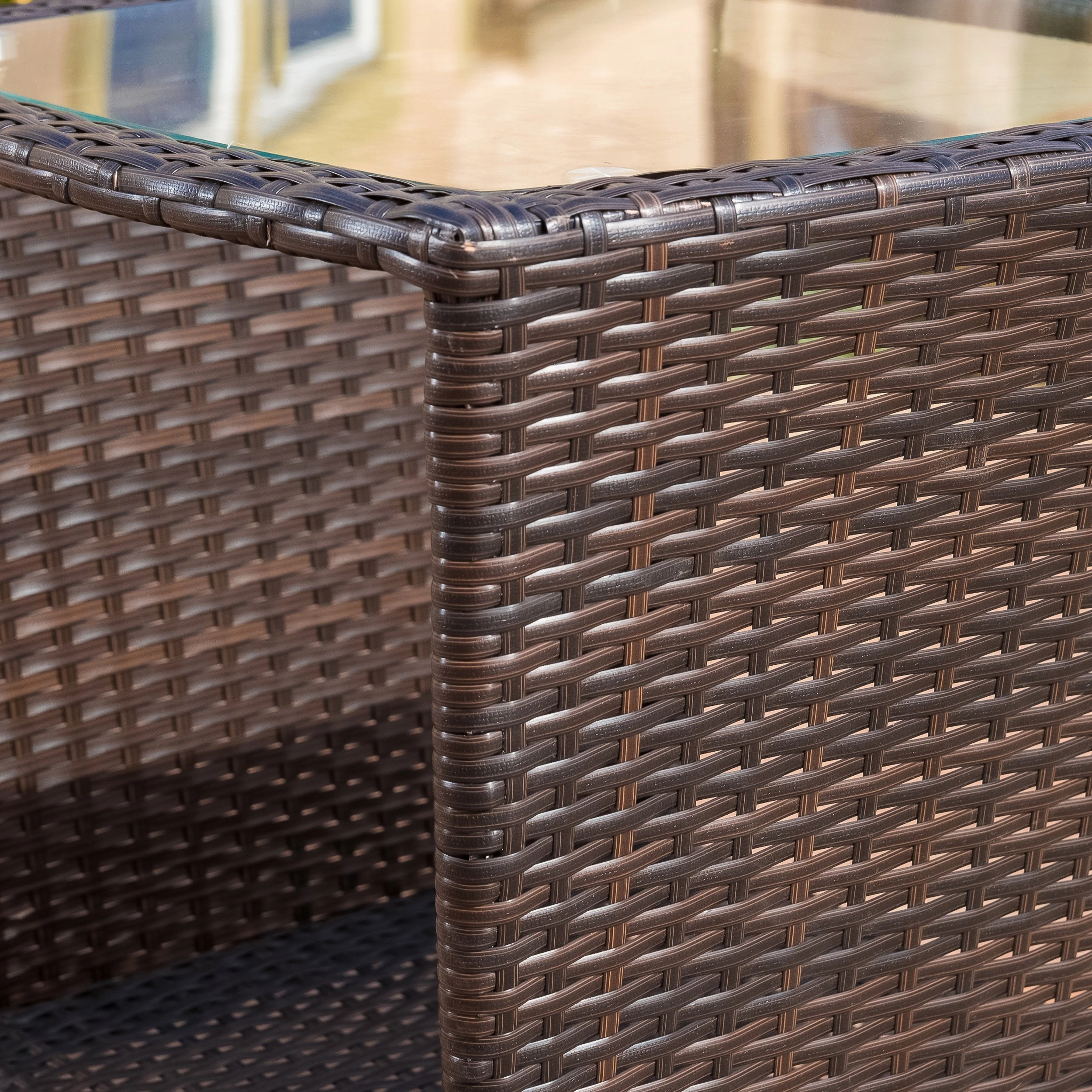 Outdoor 3 Piece Multi-brown Wicker Stacking Chair Chat Set - NH349003