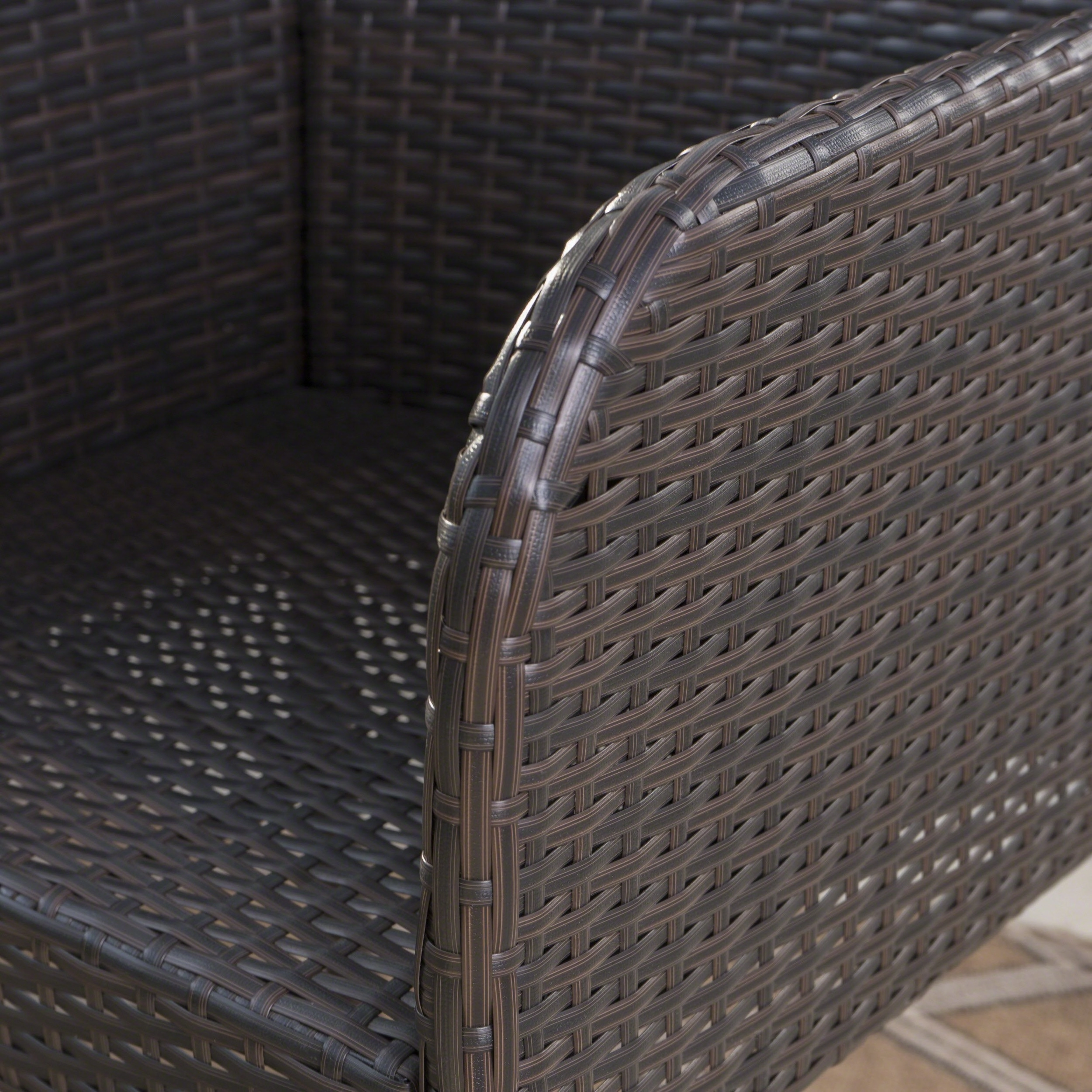 Outdoor 3 Piece Round Multi-brown Wicker Bar Set - NH544203