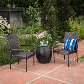Outdoor 3 Piece Wicker Chat Set - NH011103 patio chairs, outdoor seating