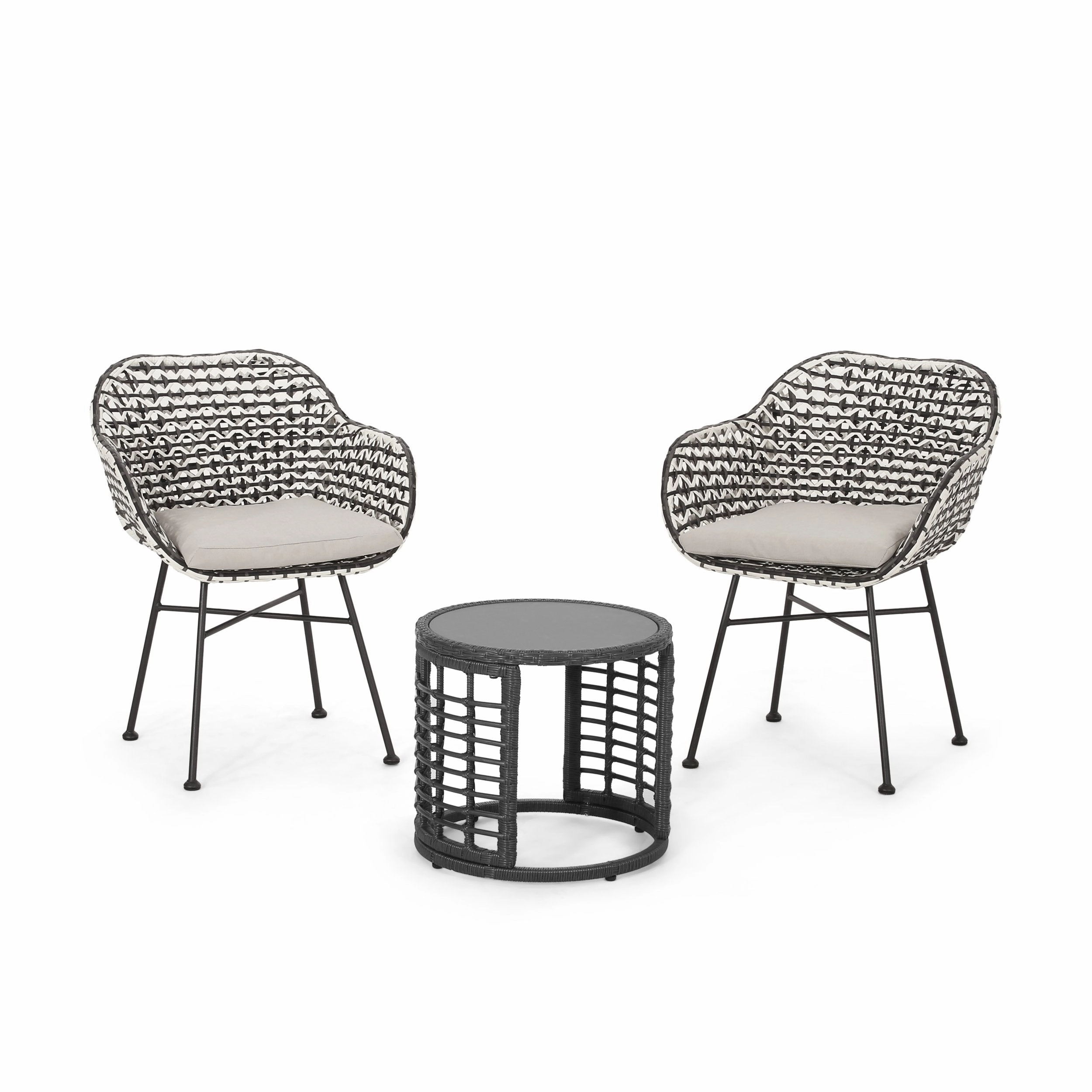 Outdoor 3 Piece Wicker Chat Set - NH107313 patio chairs, outdoor seating