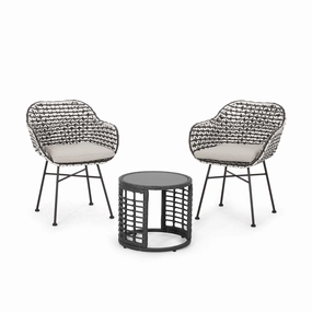 Outdoor 3 Piece Wicker Chat Set - NH107313 patio chairs, outdoor seating