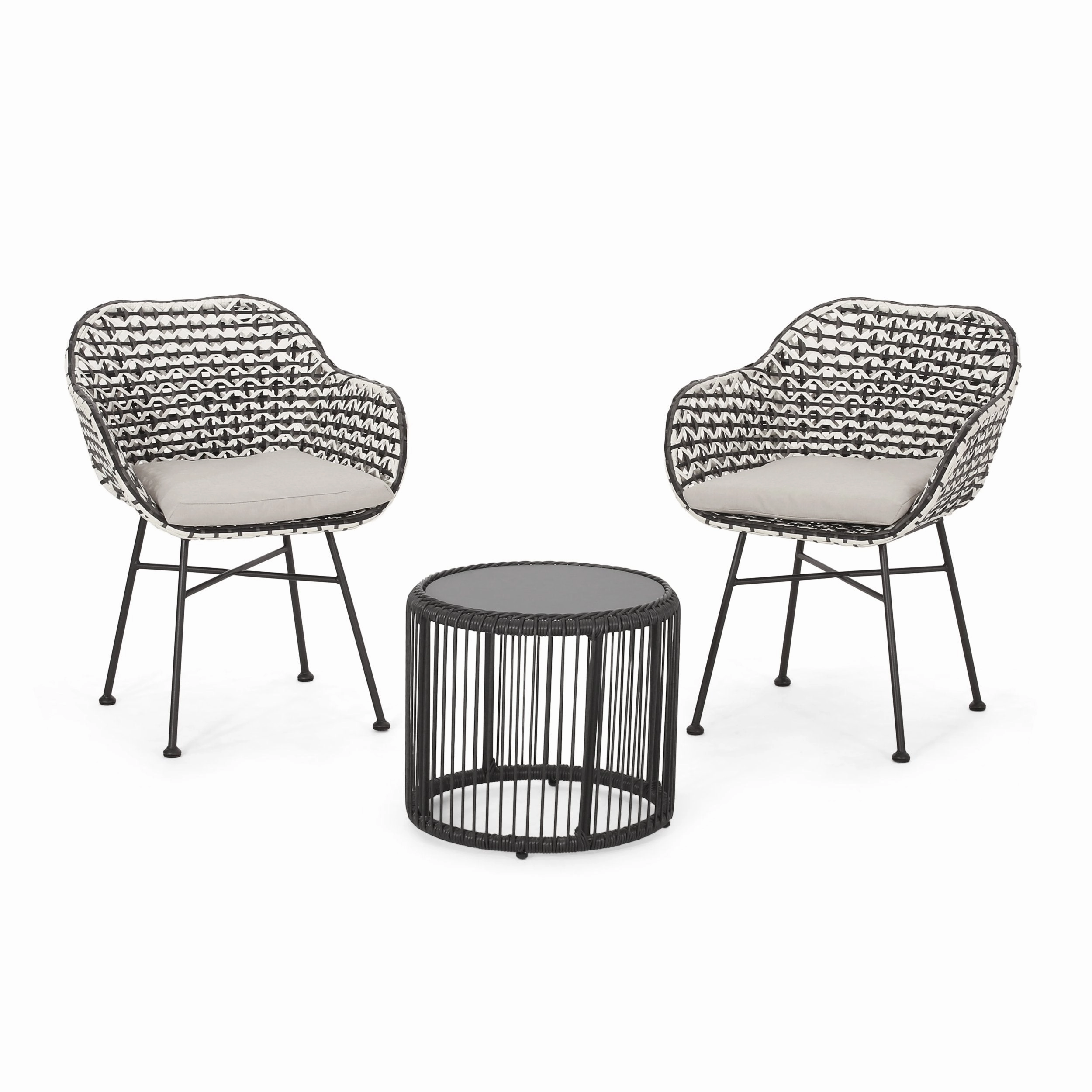 Outdoor 3 Piece Wicker Chat Set - NH207313 patio chairs, outdoor seating