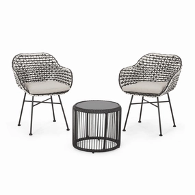 Outdoor 3 Piece Wicker Chat Set - NH207313 patio chairs, outdoor seating