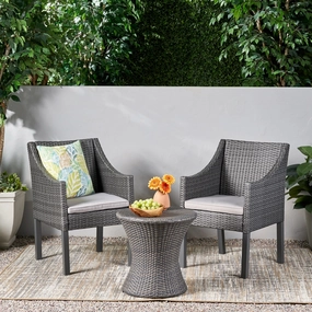 Outdoor 3 Piece Wicker Chat Set - NH747403 patio chairs, outdoor seating