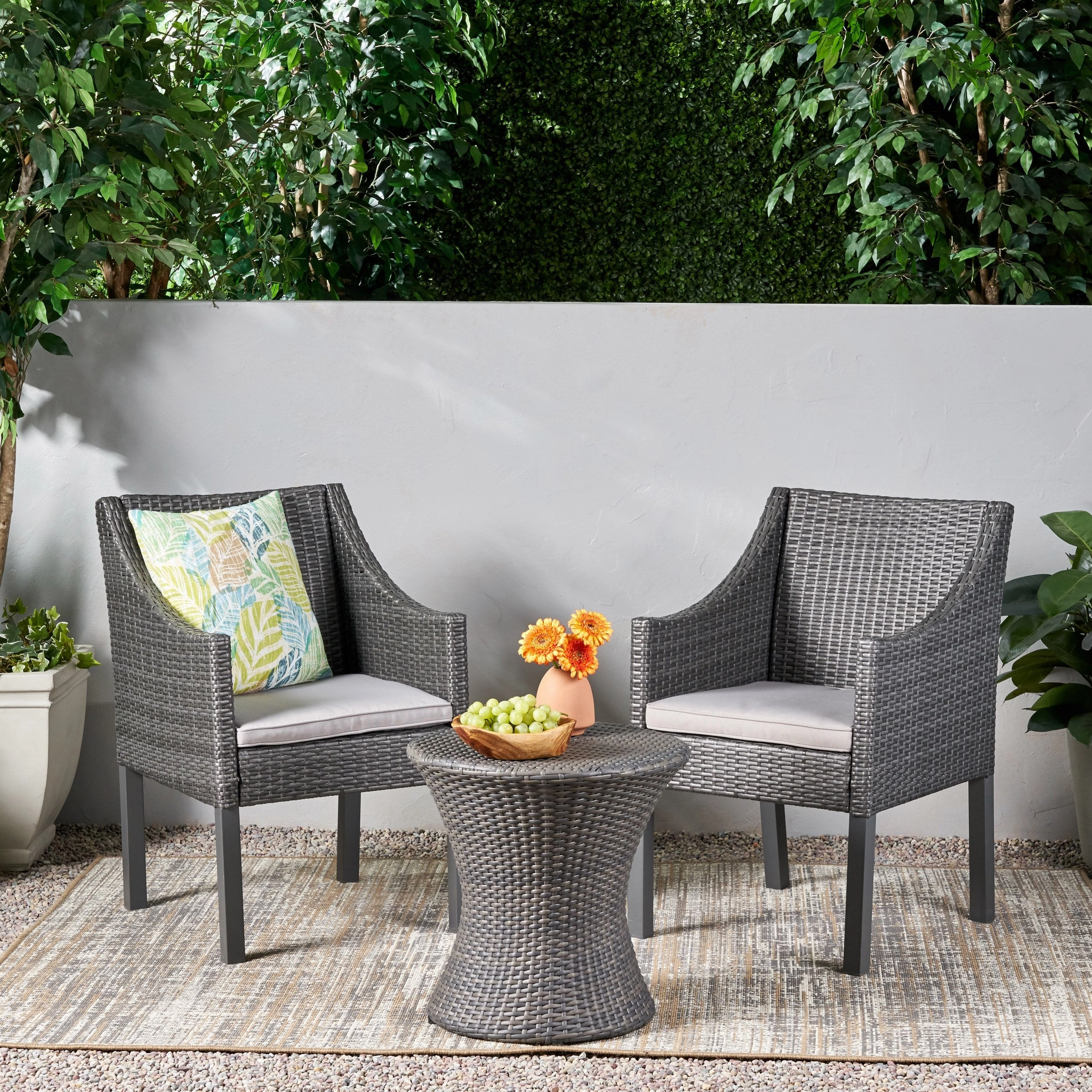 Outdoor 3 Piece Wicker Chat Set - NH747403 patio chairs, outdoor seating