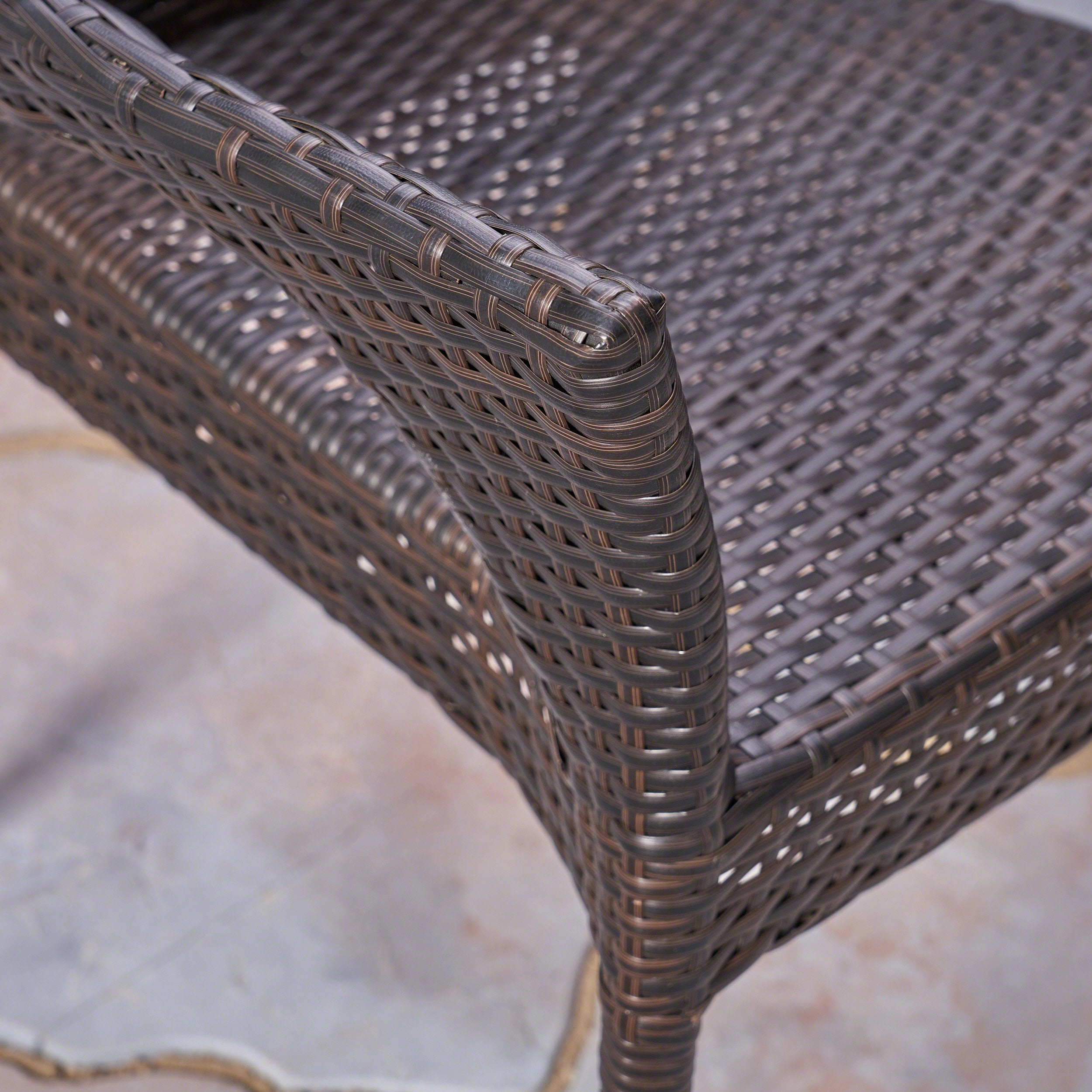 Outdoor 3 Piece Wood  and Wicker Bistro Set - NH772503